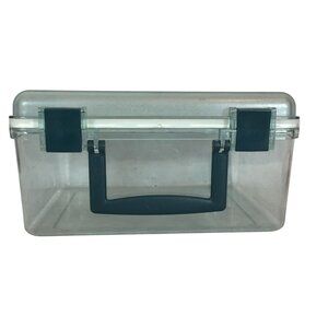 Plastic Storage Box With Hinged Lid FISHING TACKLE 10 X 8X 5 Clear Water Tight